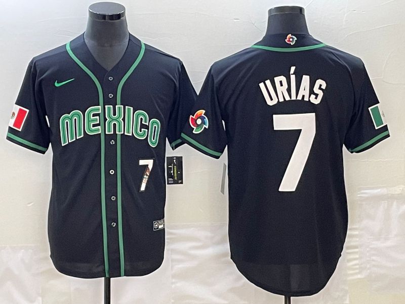 Men 2023 World Cub Mexico #7 Urias Black Nike MLB Jersey36->more jerseys->MLB Jersey